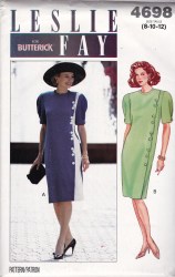 4698 SO EZ 90 LOOSE STRT SS DRESS, CONTRAST PATTERN 8-12